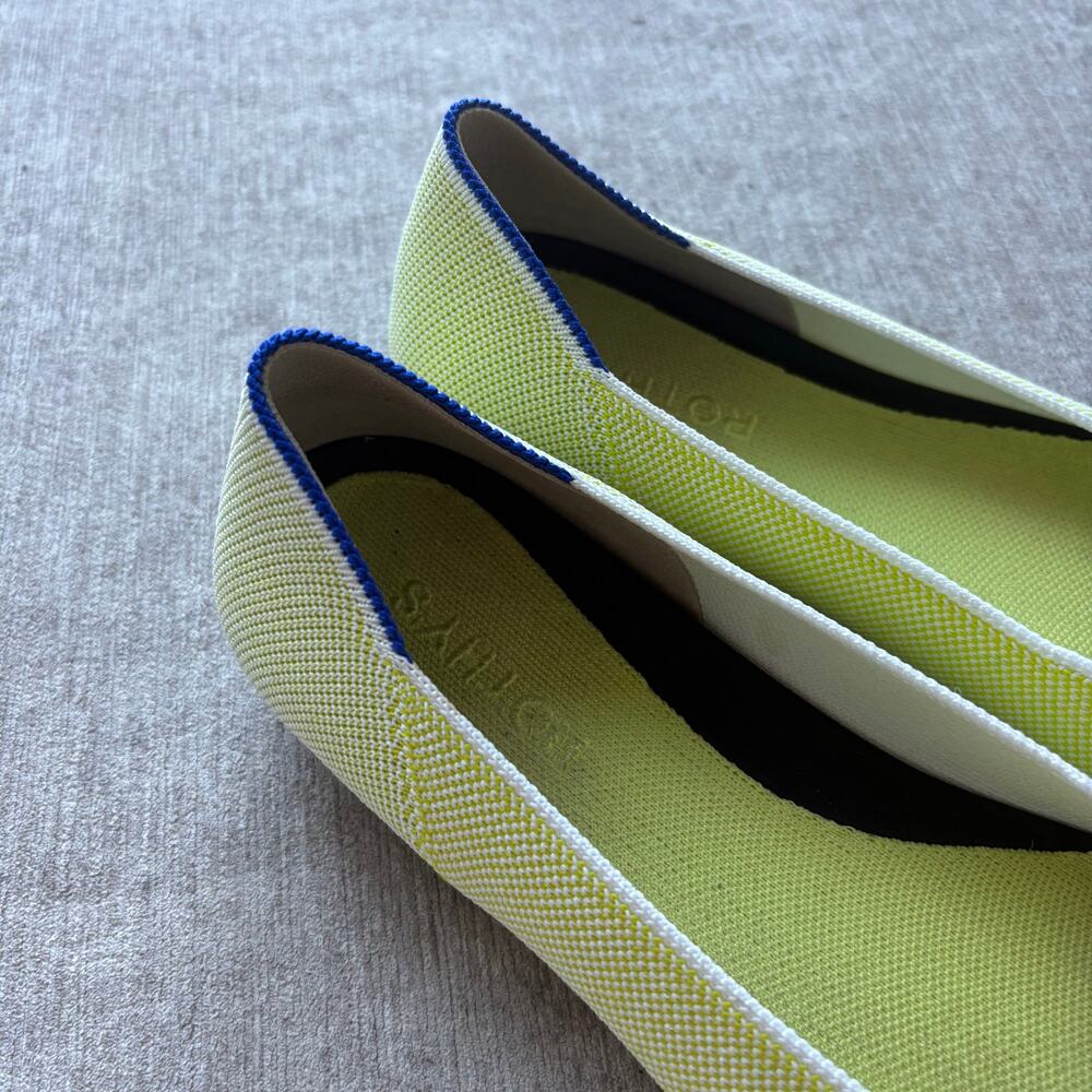 Rothy's The Ballet Flat in Chartreuse - Picture 5 of 9